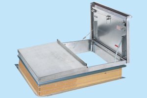 photo of a double aluminum roof hatch
