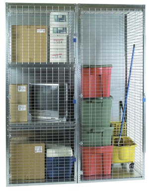 photo of galvanized steel door storage locker