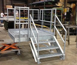 galvanized construction trailer stair ready to ship