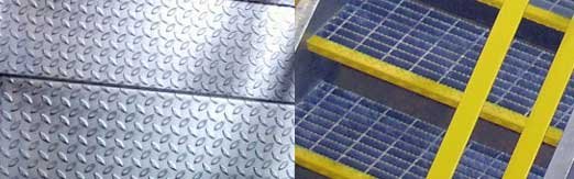 Close-up photo of various industrial stair tread options