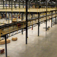 photo of warehouse distribution mezzanine floor system