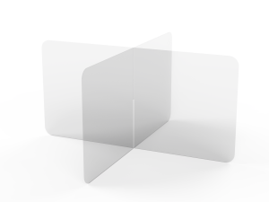 X-shaped tabletop acrylic face shield