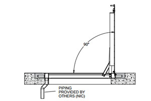 Drawing of gutter-frame floor door