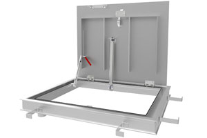 Photo of drainable single door floor hatch