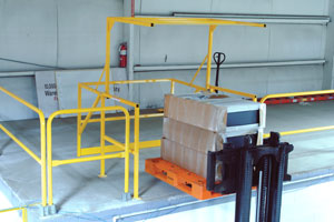 photo of Mezz-200 Pivoting Mezzanine Safety Gate in use