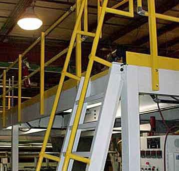 Photo of an OSHA compliant ships ladder 